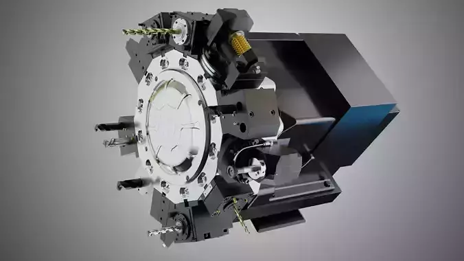 Power Tool Turrets for CNC Lathe 3D model