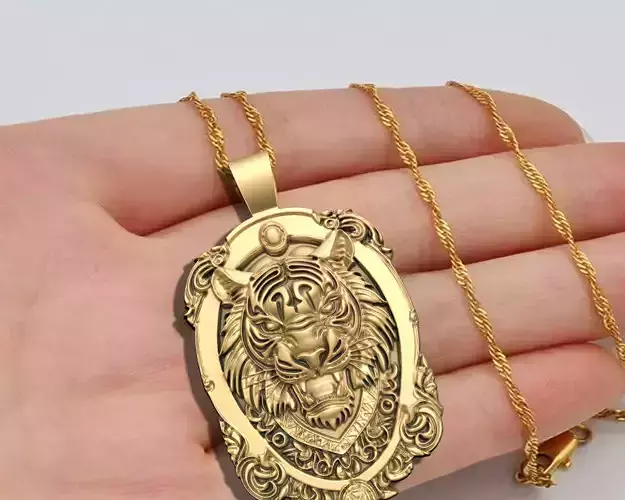 Ancient Tiger Pendant 3D print model