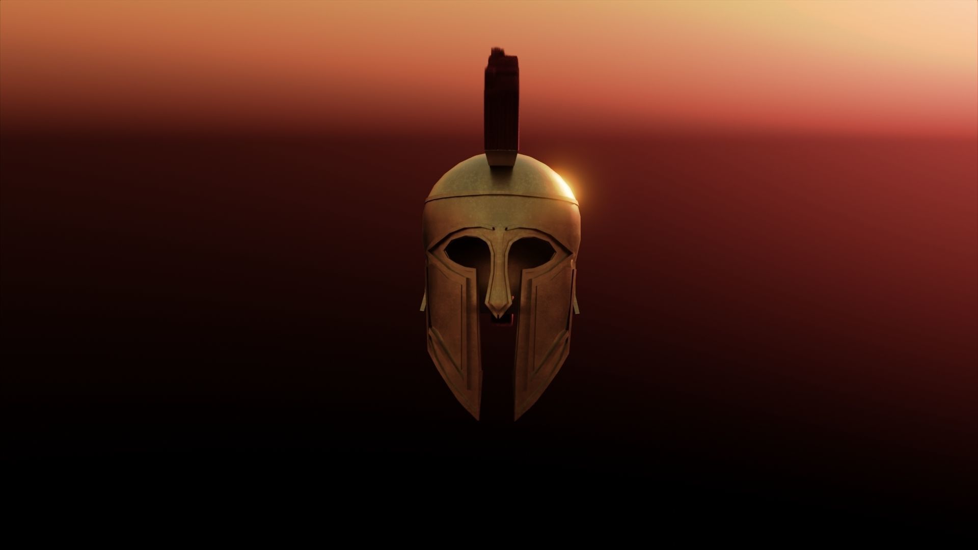 Spartan Helmet  Low-poly 3D model_2