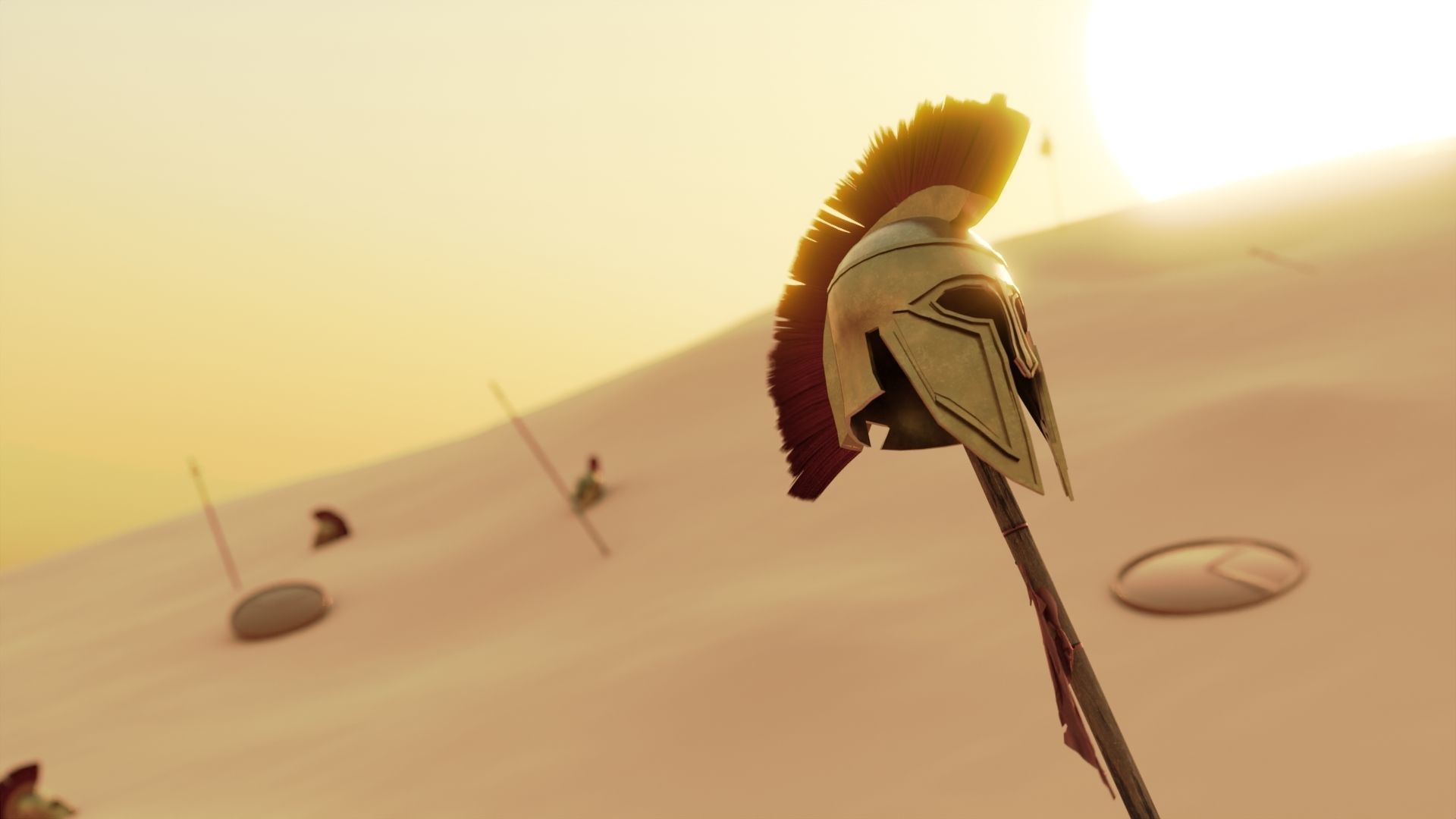 Spartan Helmet  Low-poly 3D model_1