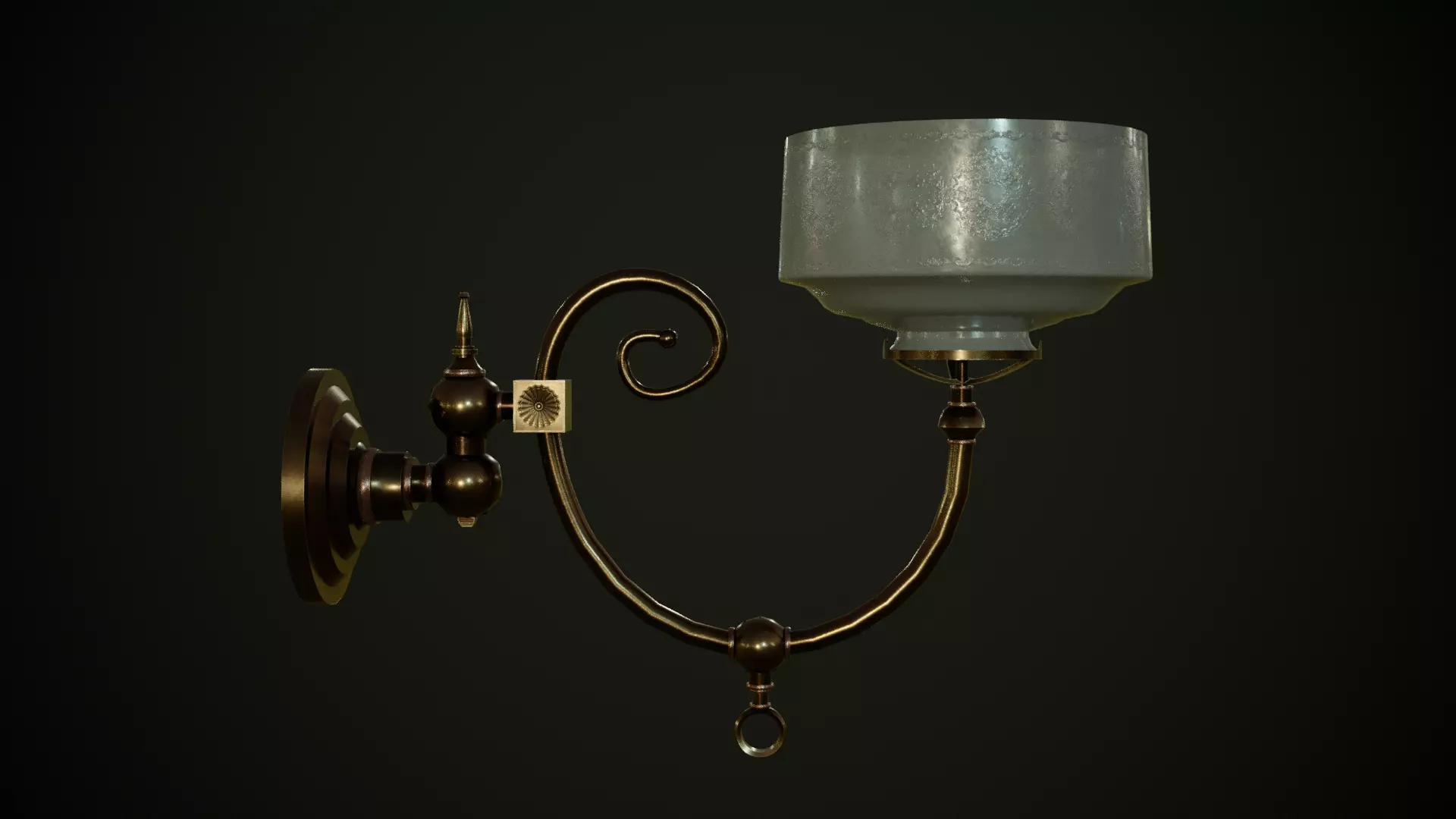 Victorian Wall Gas Lamp 3D model