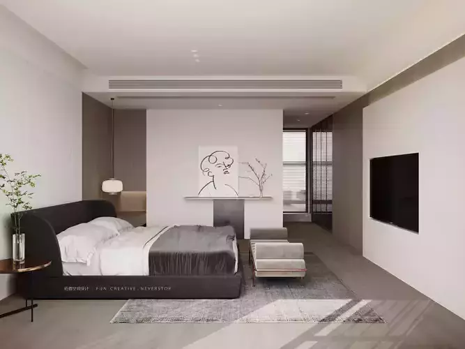 Modern Elegance - 3D Living Dining and Bedroom Spaces