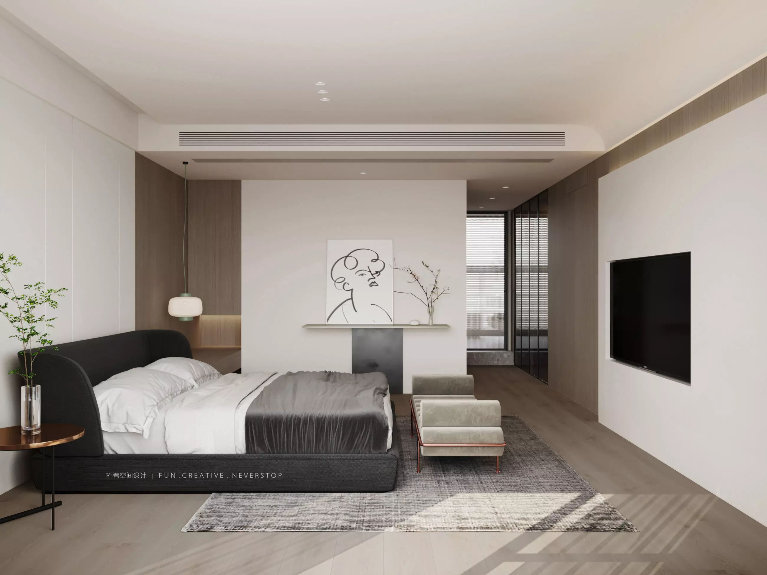 Modern Elegance - 3D Living Dining and Bedroom Spaces 3D model