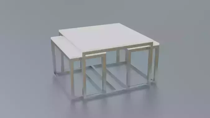 Furniture Nesting Tables Minimalist Low-poly 3D model