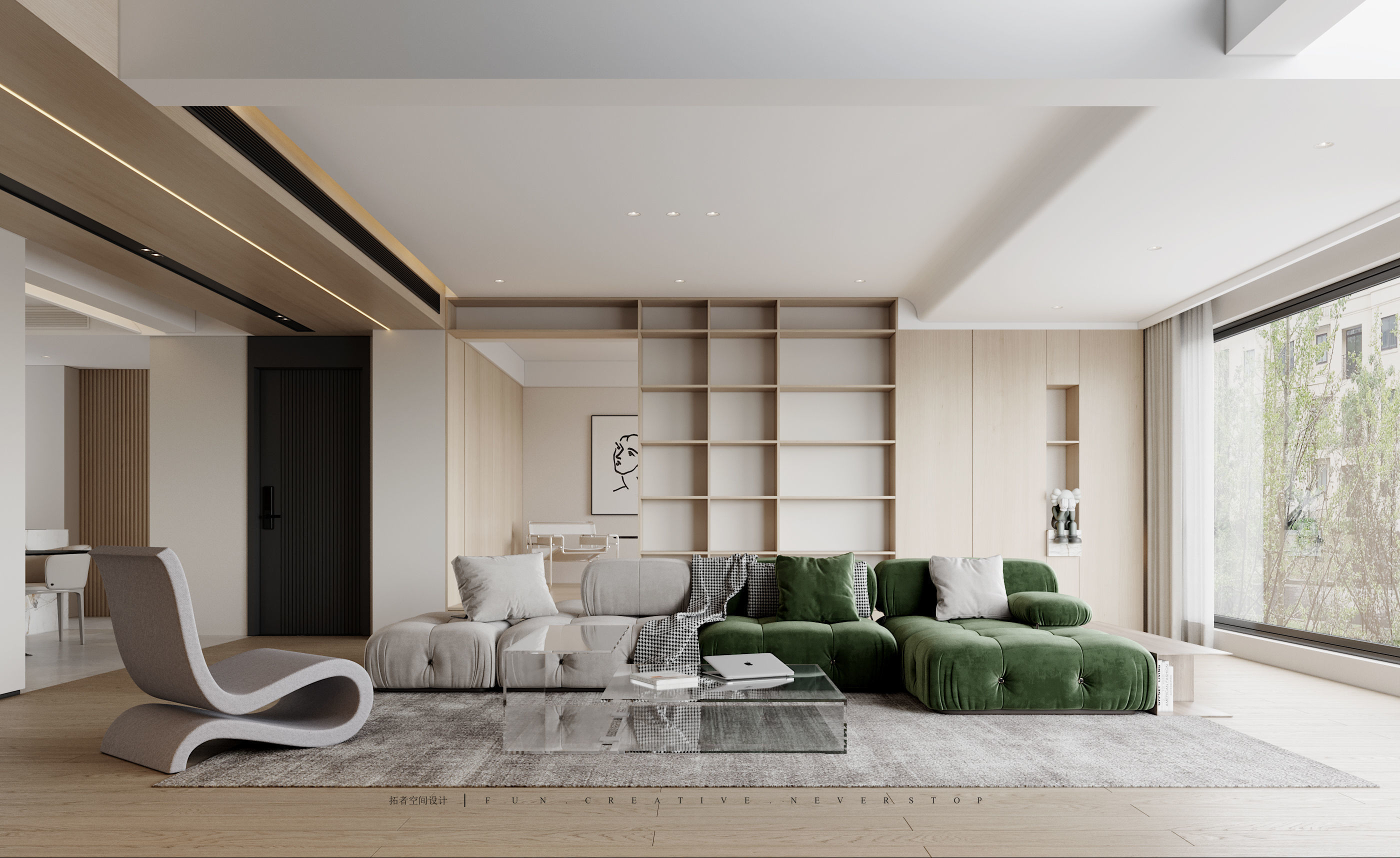 Modern Elegance - 3D Living  Dining   Bedroom Spaces 3D model_2