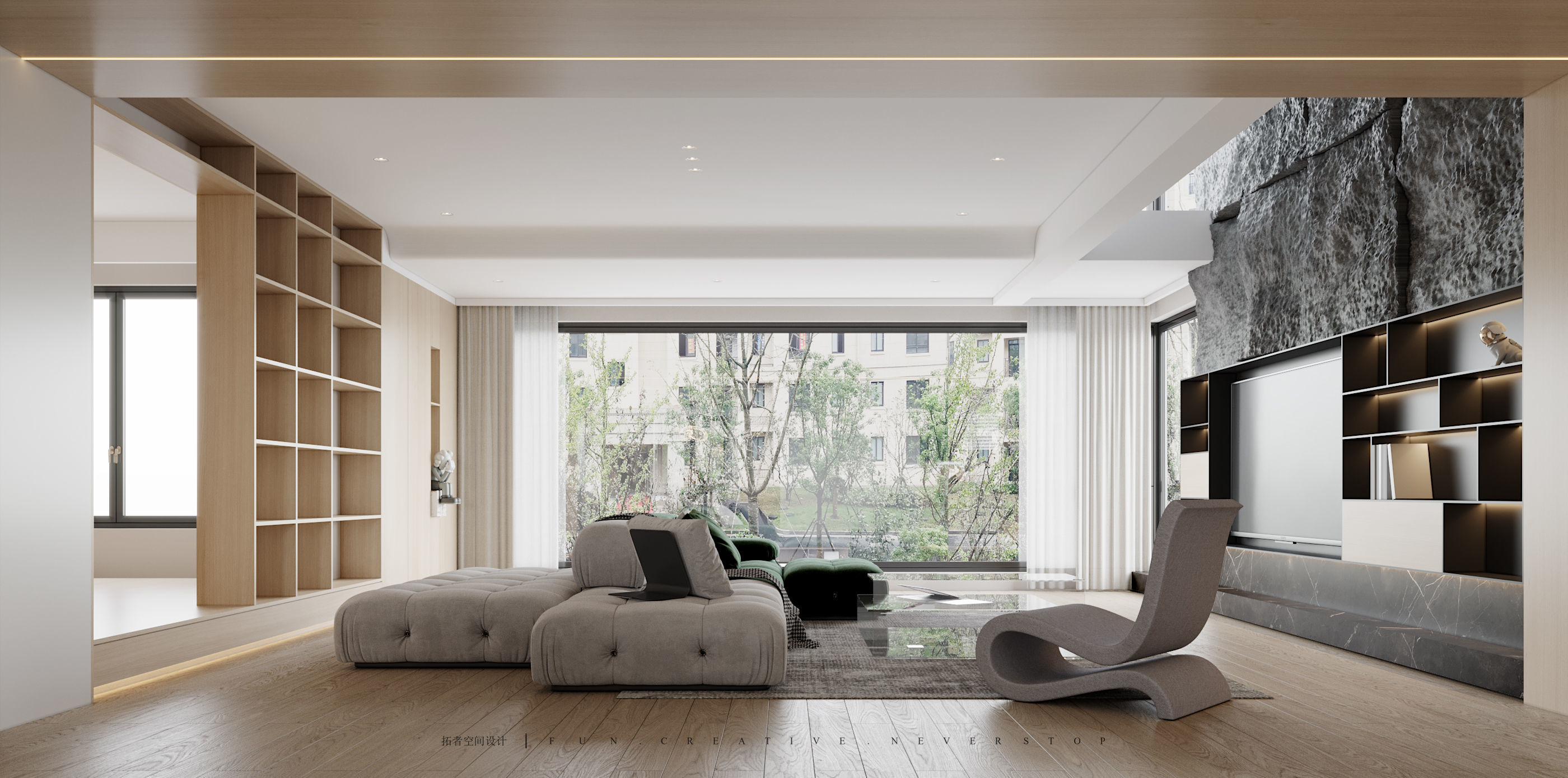 Modern Elegance - 3D Living  Dining   Bedroom Spaces 3D model_1