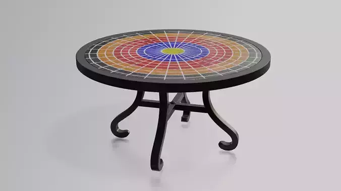 Furniture Patio Tables Steel Mosaic Coffee Table