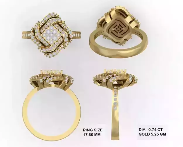 Ladies Ring  98 3D print model