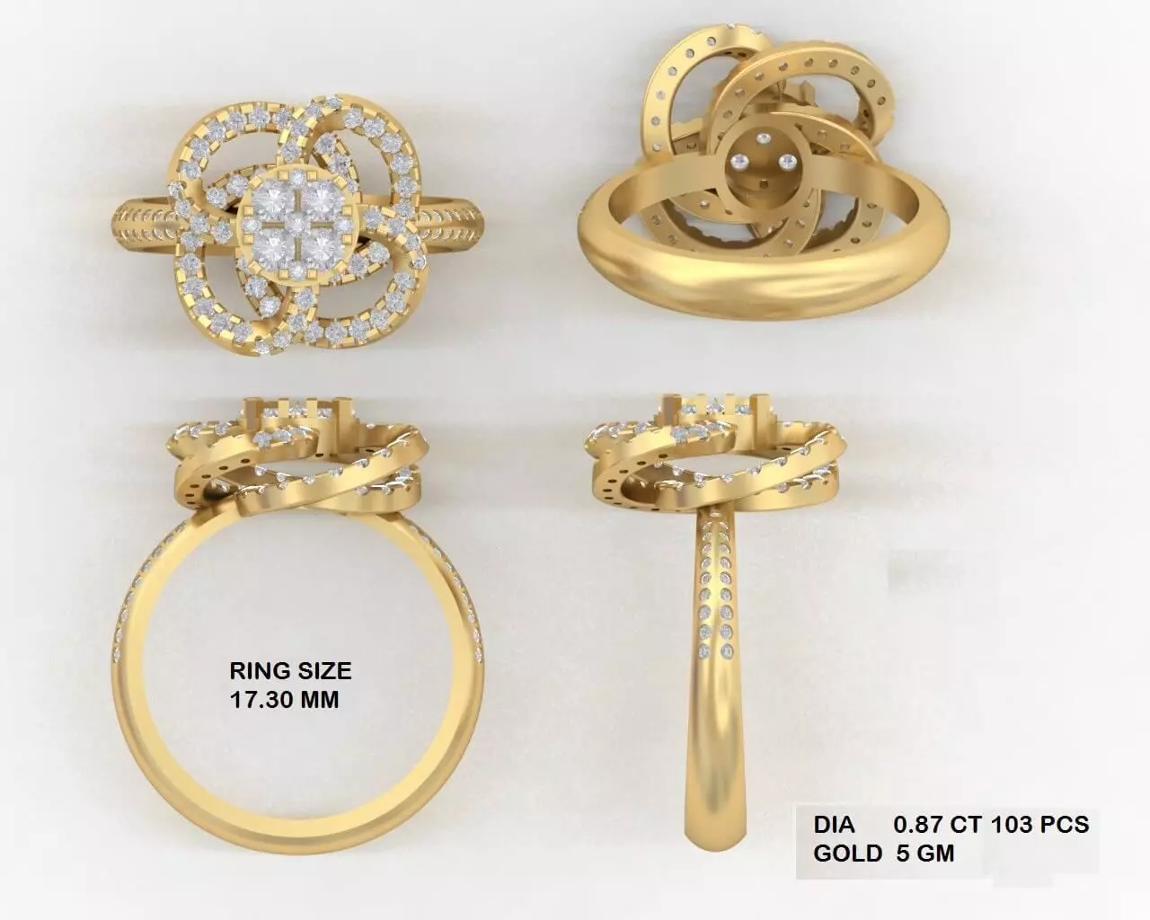 Ladies Ring  96 3D print model_0