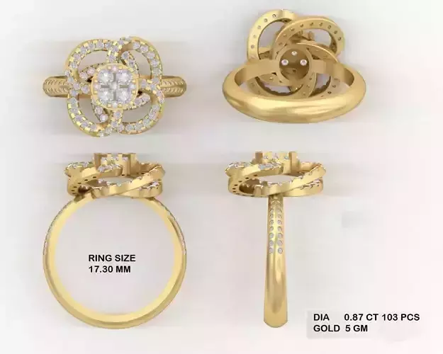 Ladies Ring  96 3D print model