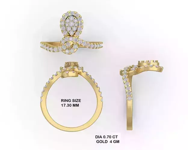 Ladies Ring  95 3D print model