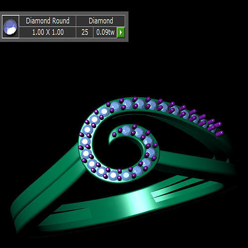 Ladies Ring 61 3D print model