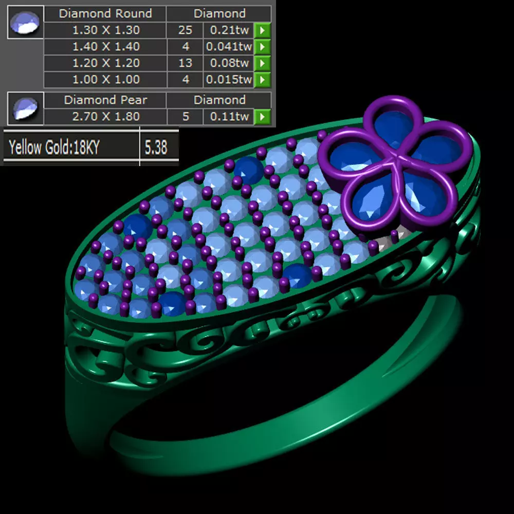 Ladies Ring 605 3D print model_0