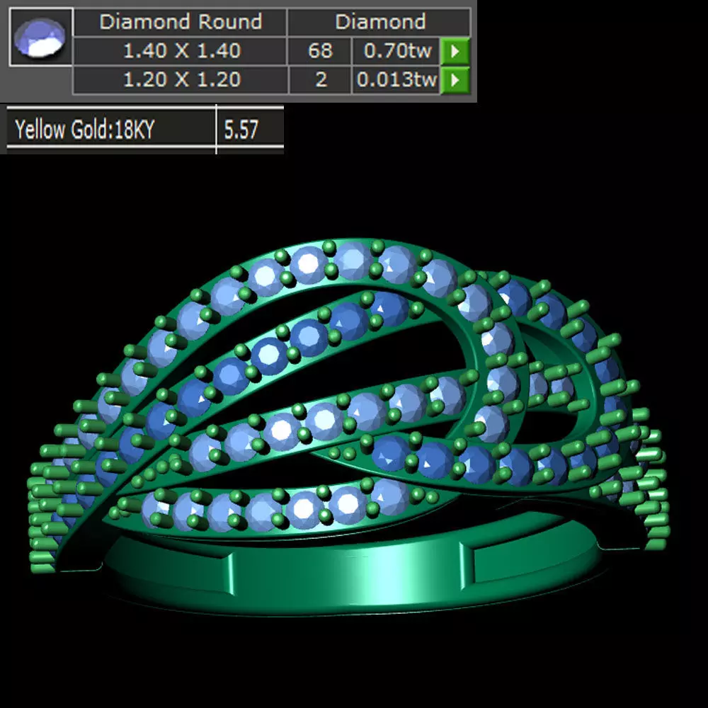 Ladies Ring 555 3D print model