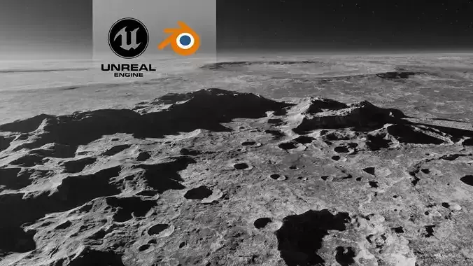 Moon Mountain 4 with 8K Textures 3D model