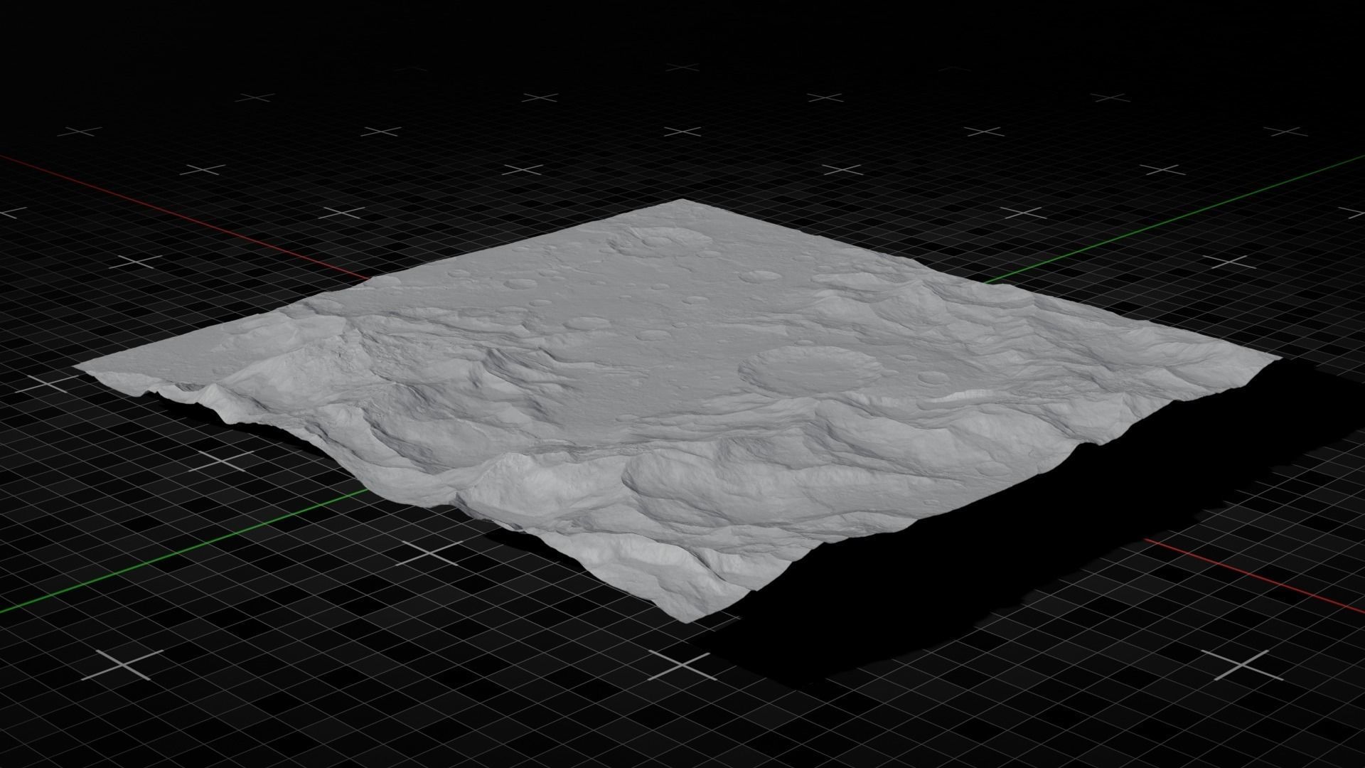 Moon Mountain 4 with 8K Textures 3D model_4