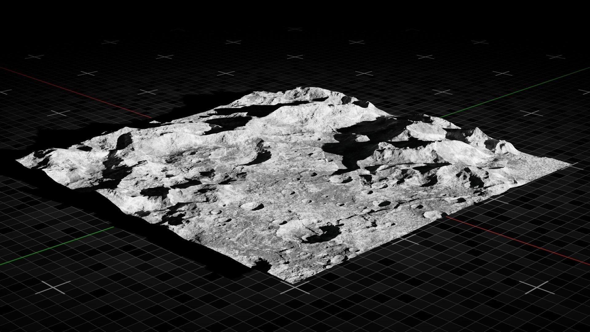 Moon Mountain 4 with 8K Textures 3D model_6