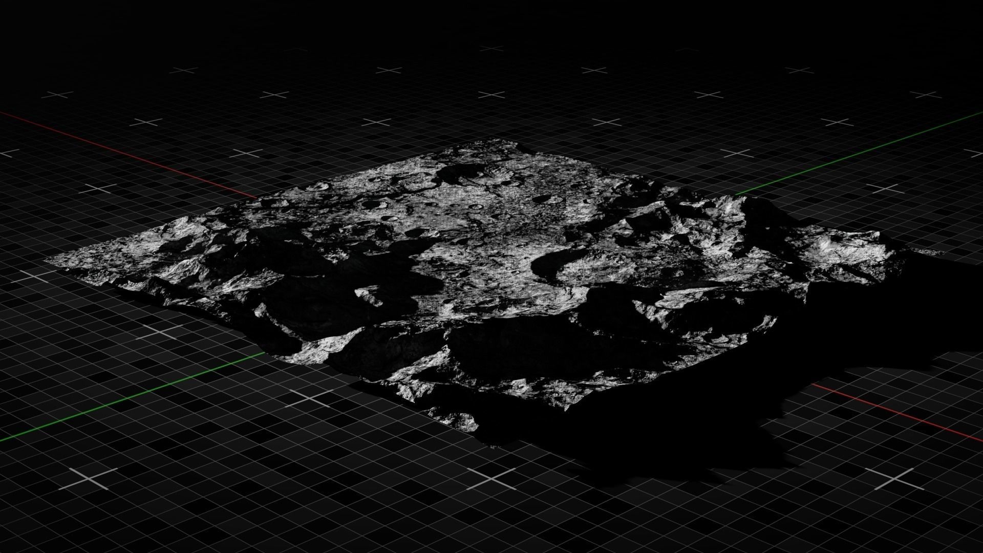 Moon Mountain 4 with 8K Textures 3D model_3