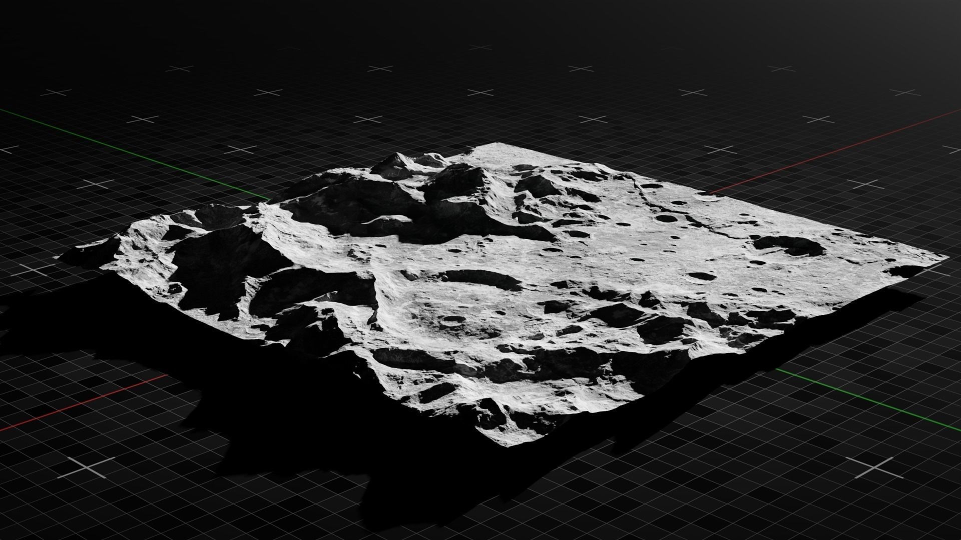Moon Mountain 4 with 8K Textures 3D model_5