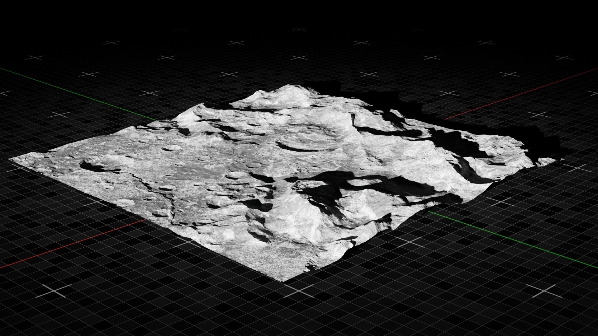 Moon Mountain 4 with 8K Textures 3D model_7