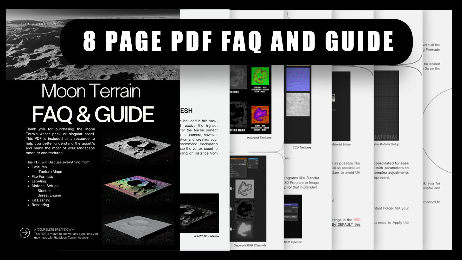 Moon Mountain 4 with 8K Textures 3D model_8