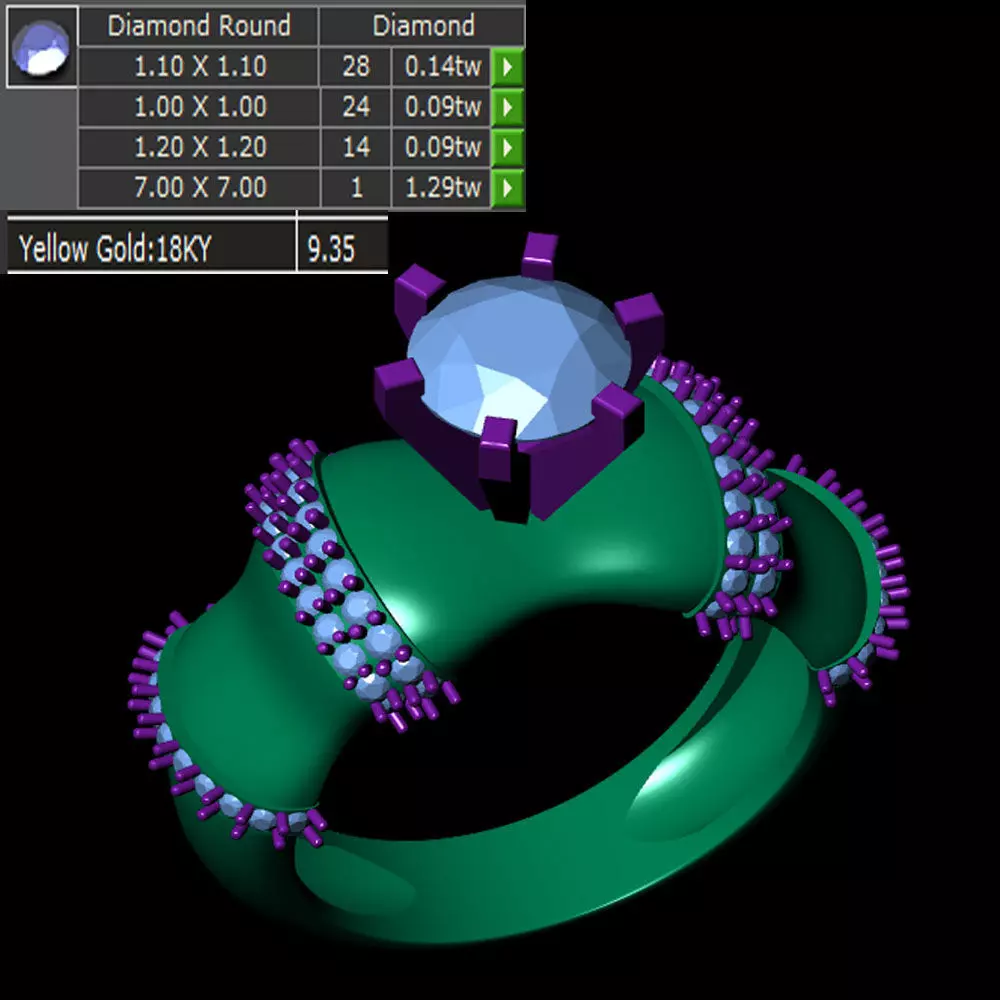 Ladies Ring 52 3D print model_0