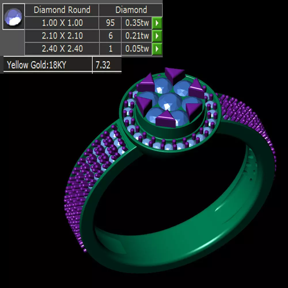 Ladies Ring 45 3D print model_0