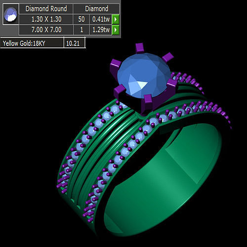 Ladies Ring 44 3D print model