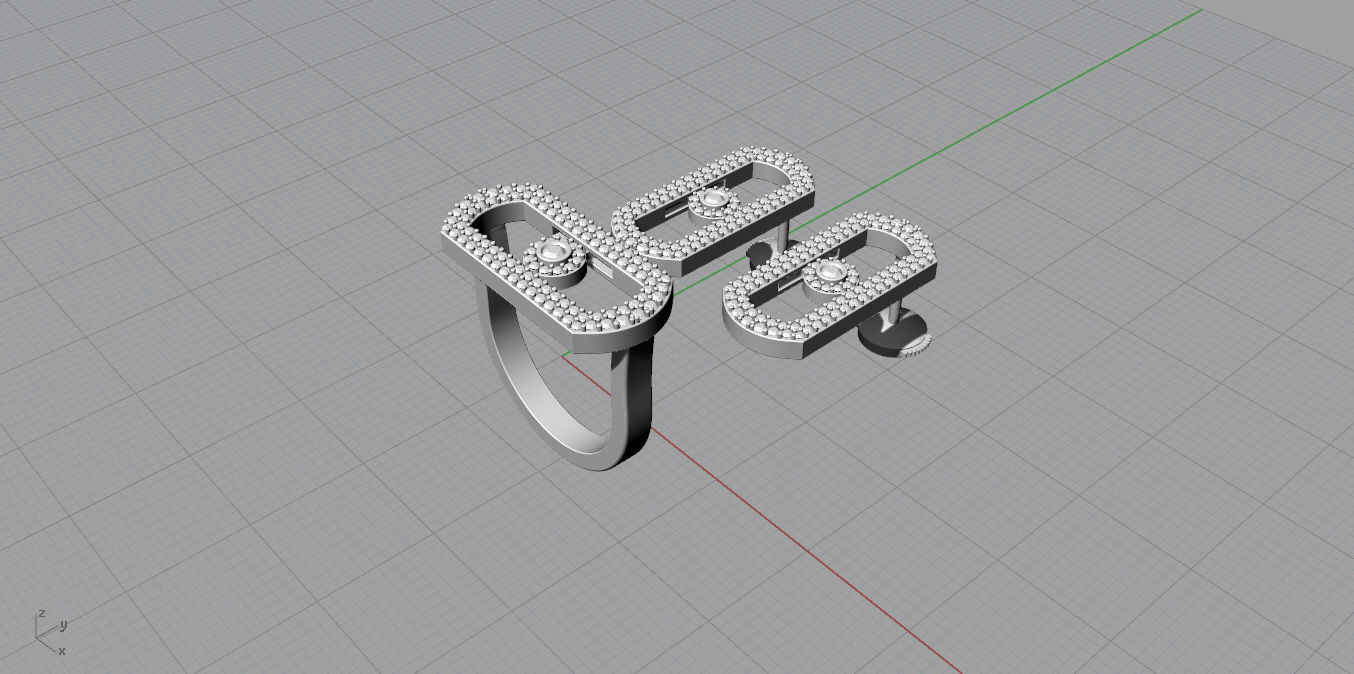  MESSIKA Ring and Earrings 3D print model_11