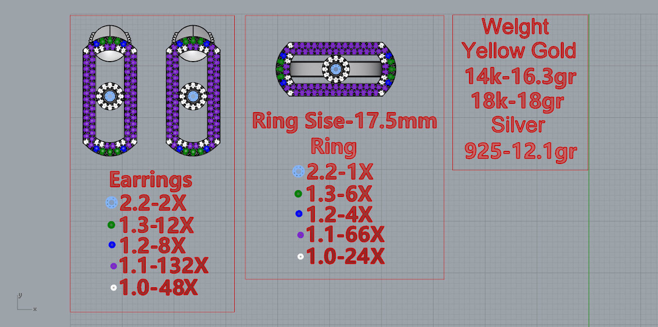  MESSIKA Ring and Earrings 3D print model_3