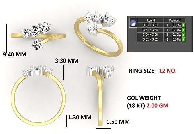 Ladies Ring 40 3D print model