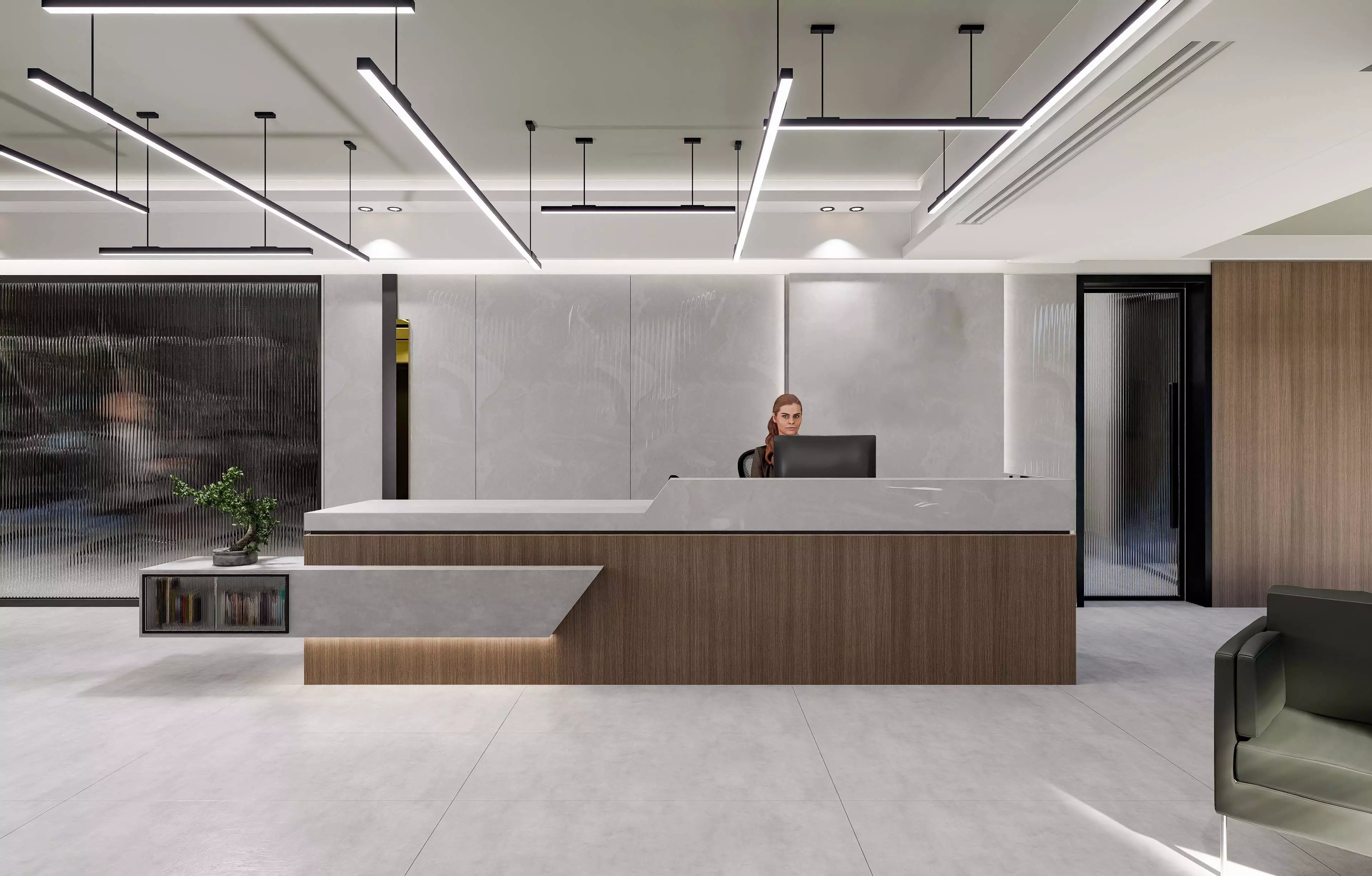 Reception desk high quality 3d model 3D model_0