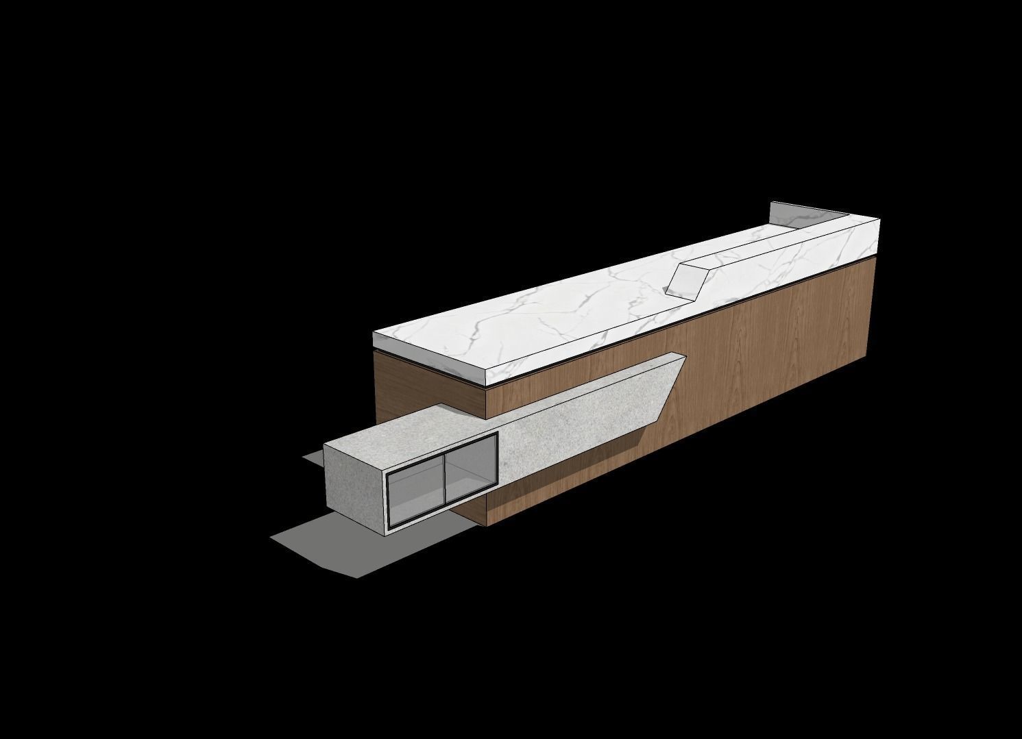 Reception desk high quality 3d model 3D model_2