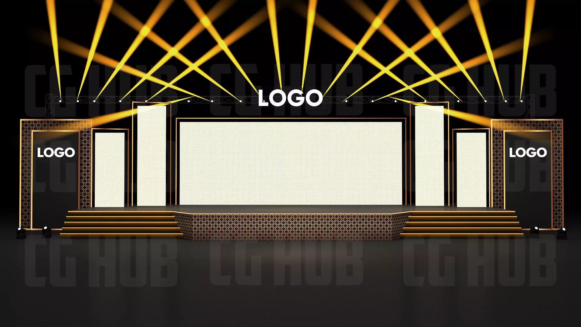 Event stage design 3D model