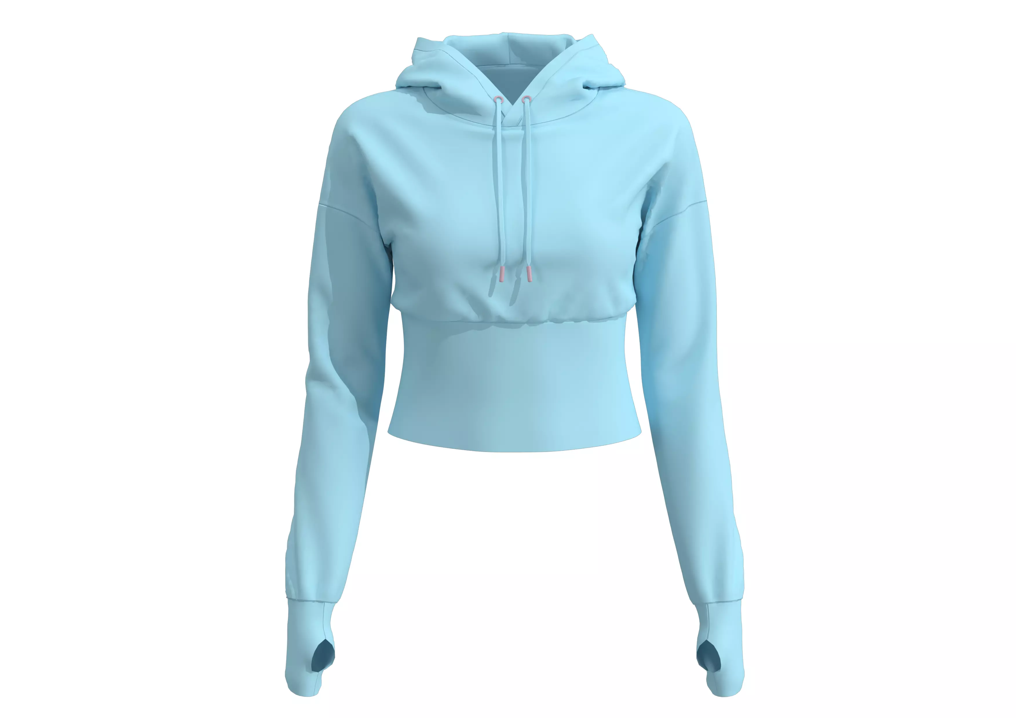 Pink Drawstring Hooded Sweatshirt Free low-poly 3D model
