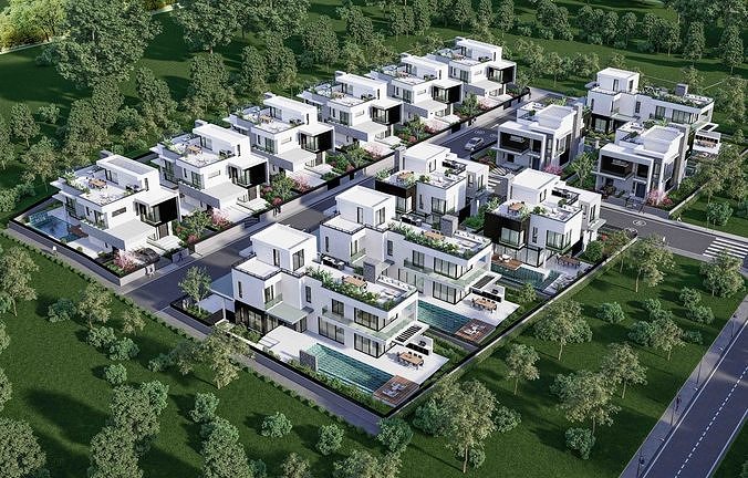 Residential Complex high poly 3d model 3D model 2