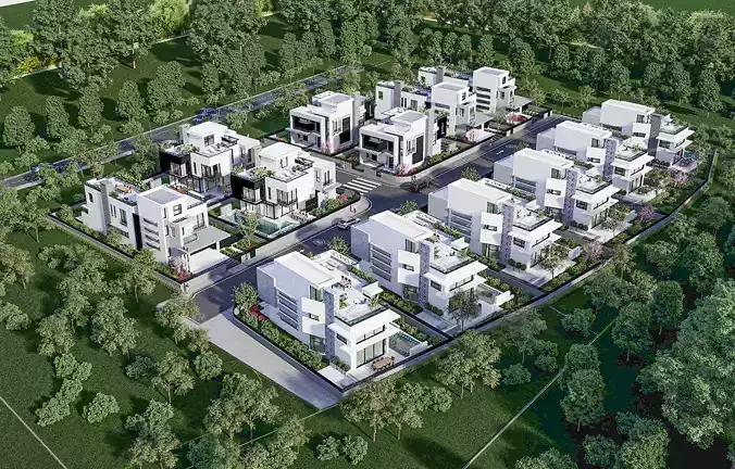 Residential Complex high poly 3d model