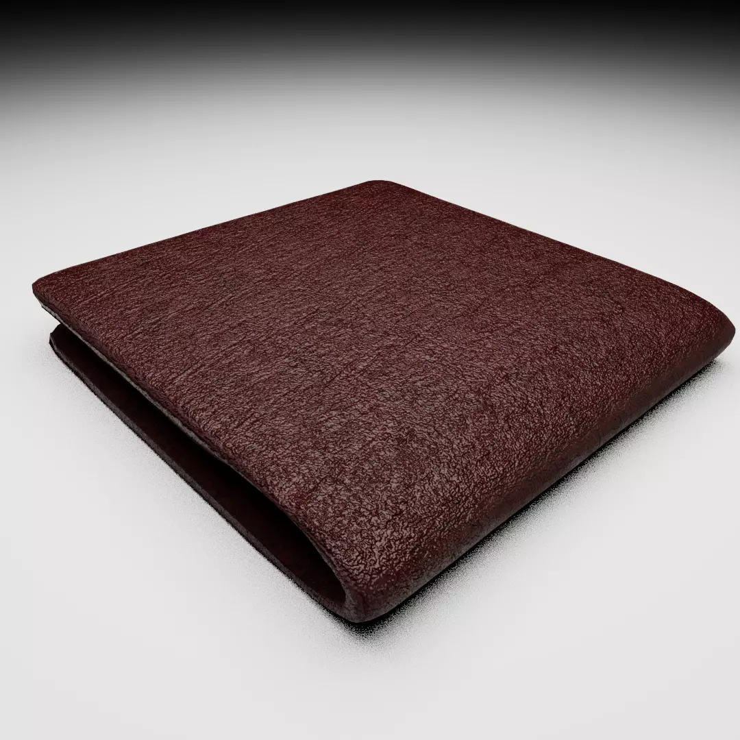 Leather wallet Low-poly 3D model
