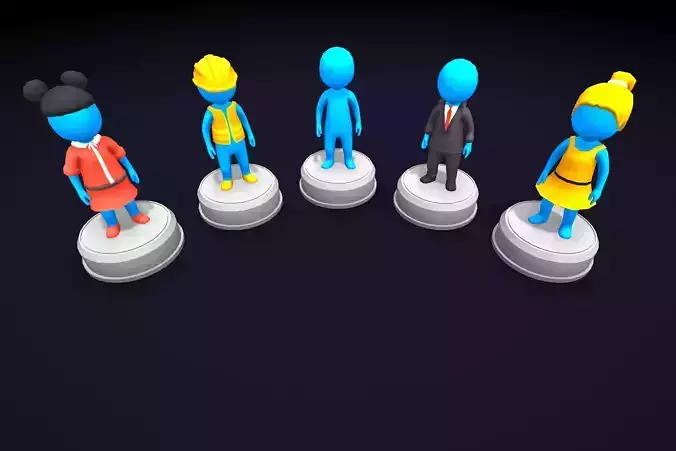 HyperCasual Character Stickman Low-poly 3D model