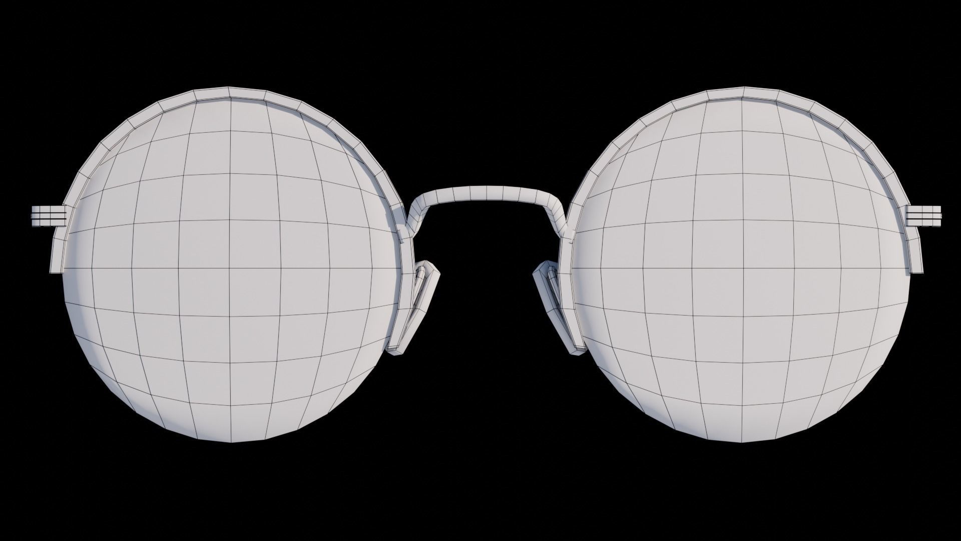 Round sunglass 3d model 3D model_7