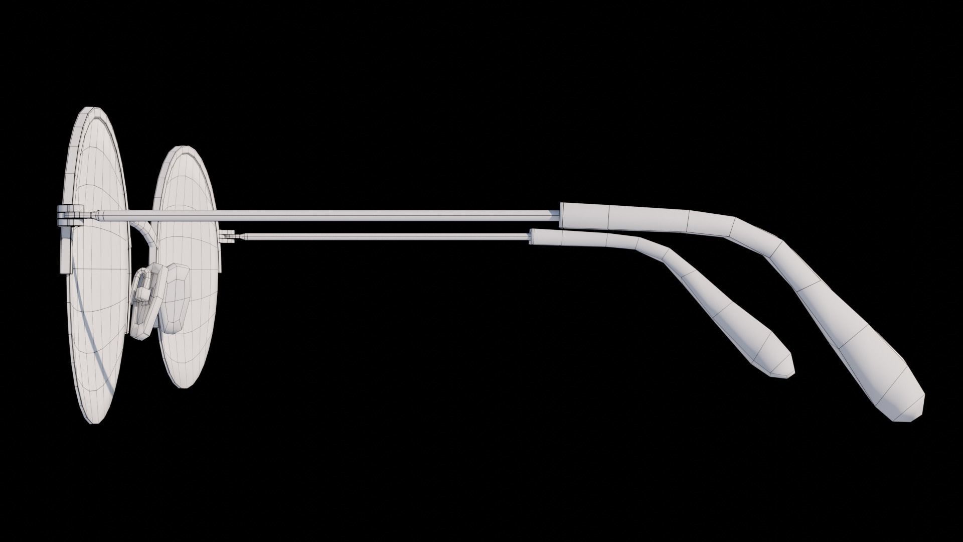 Round sunglass 3d model 3D model_8
