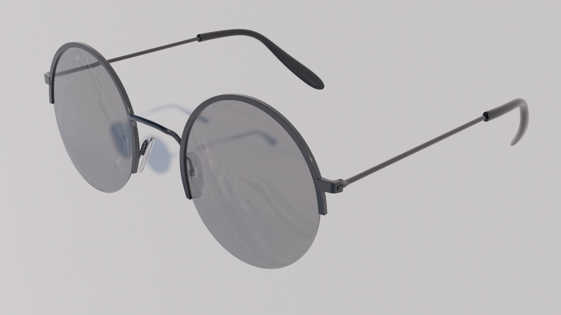 Round sunglass 3d model 3D model_4