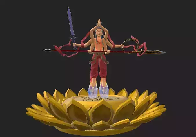 Ancient Chinese mythology NeZha Chinese God of War 3D print model