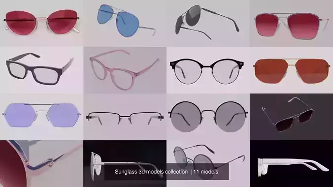 Sunglass 3d models collection  