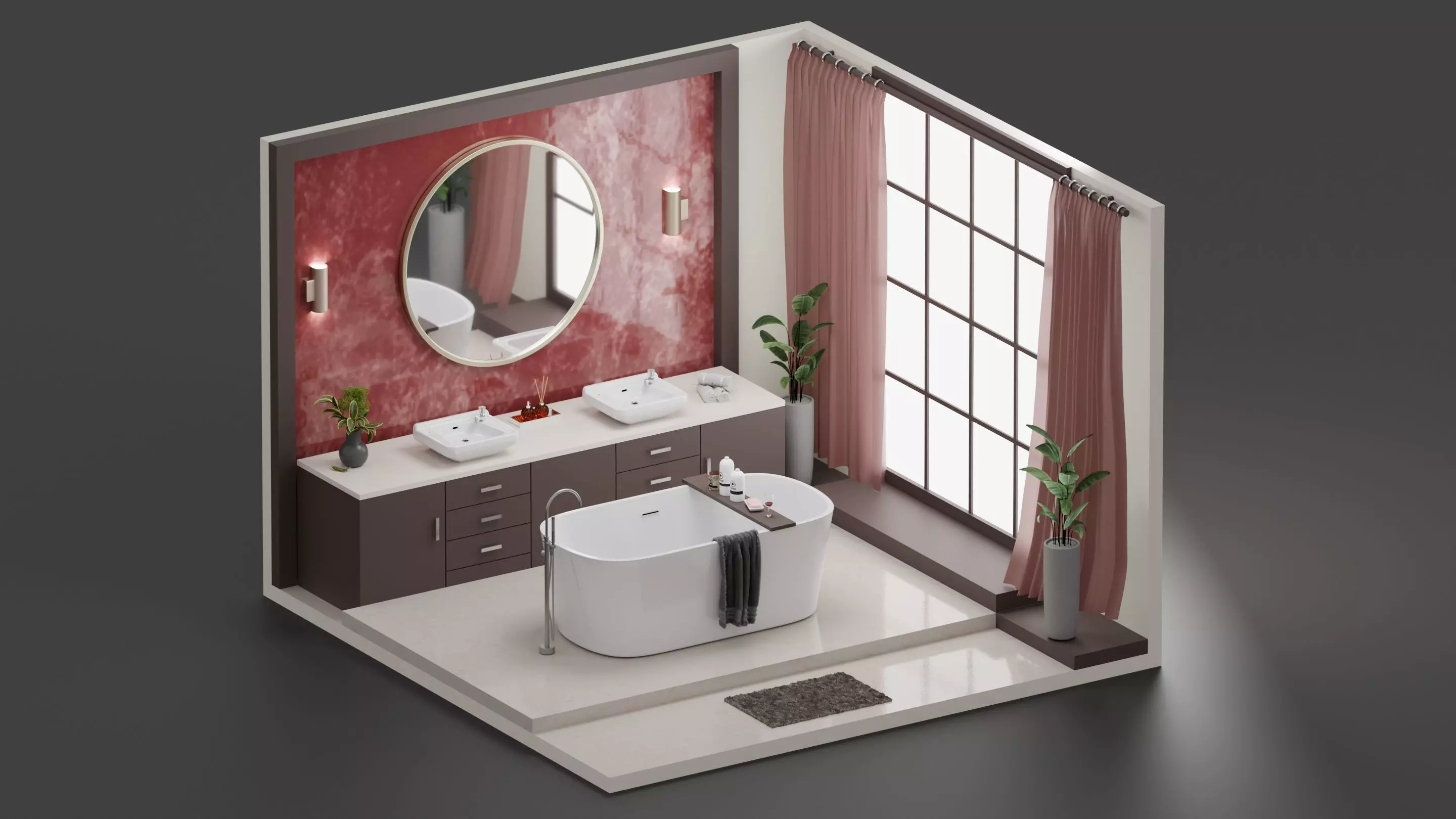 Bathroom interior design 3D model_0
