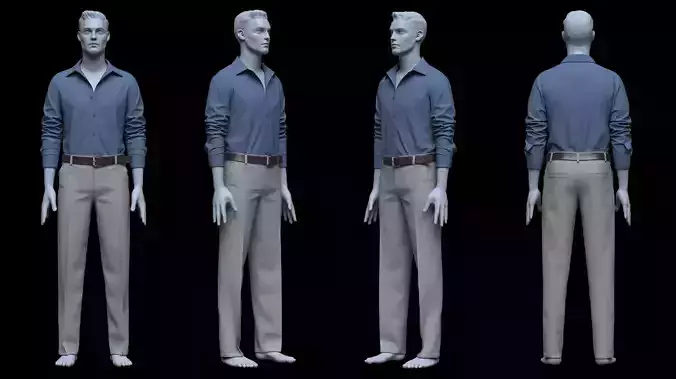Mens Pant and shirt 3d Model