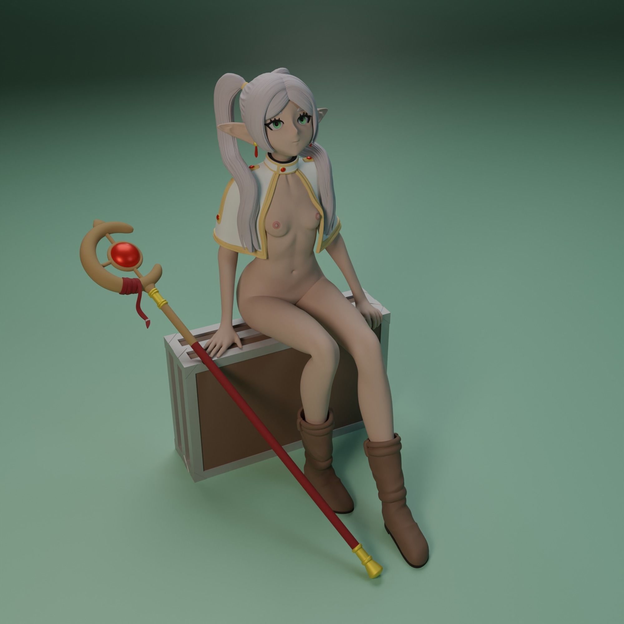 Frieren from BeyoundJourneys end anime 3 versions 3D print model_11