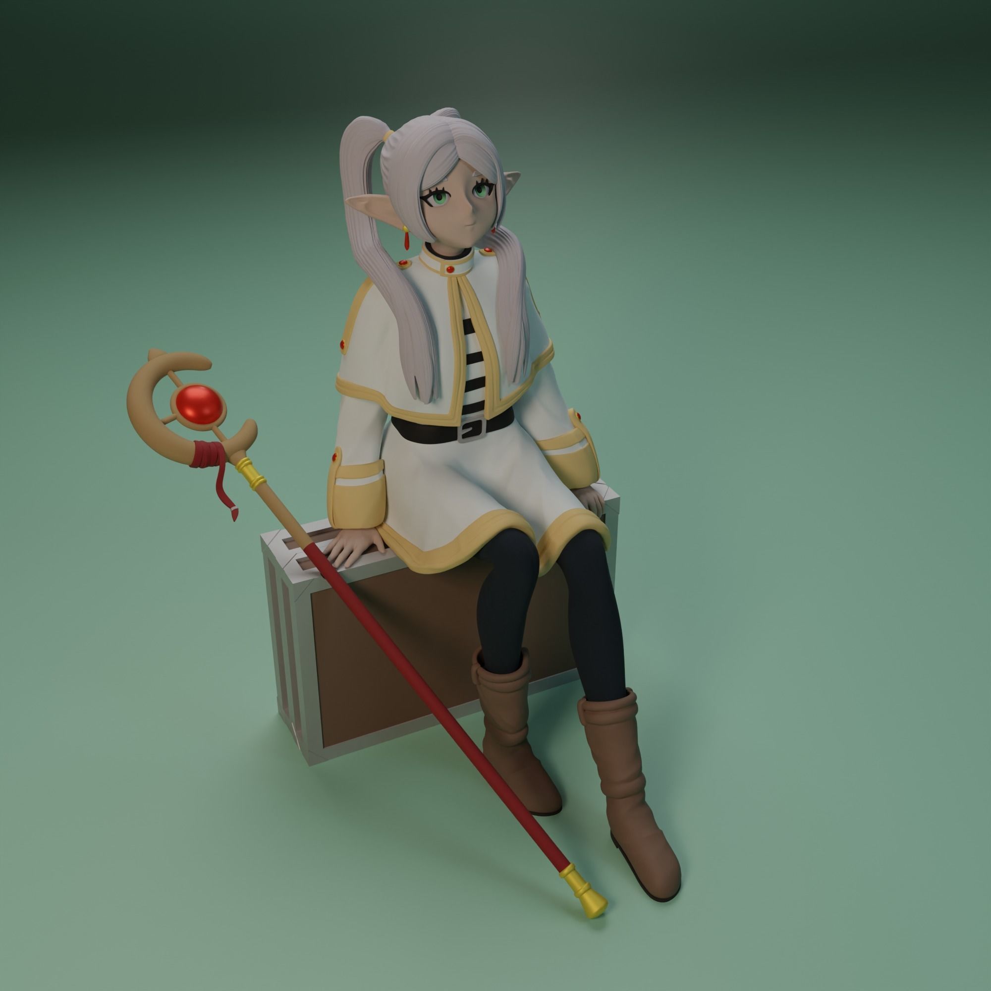 Frieren from BeyoundJourneys end anime 3 versions 3D print model_4