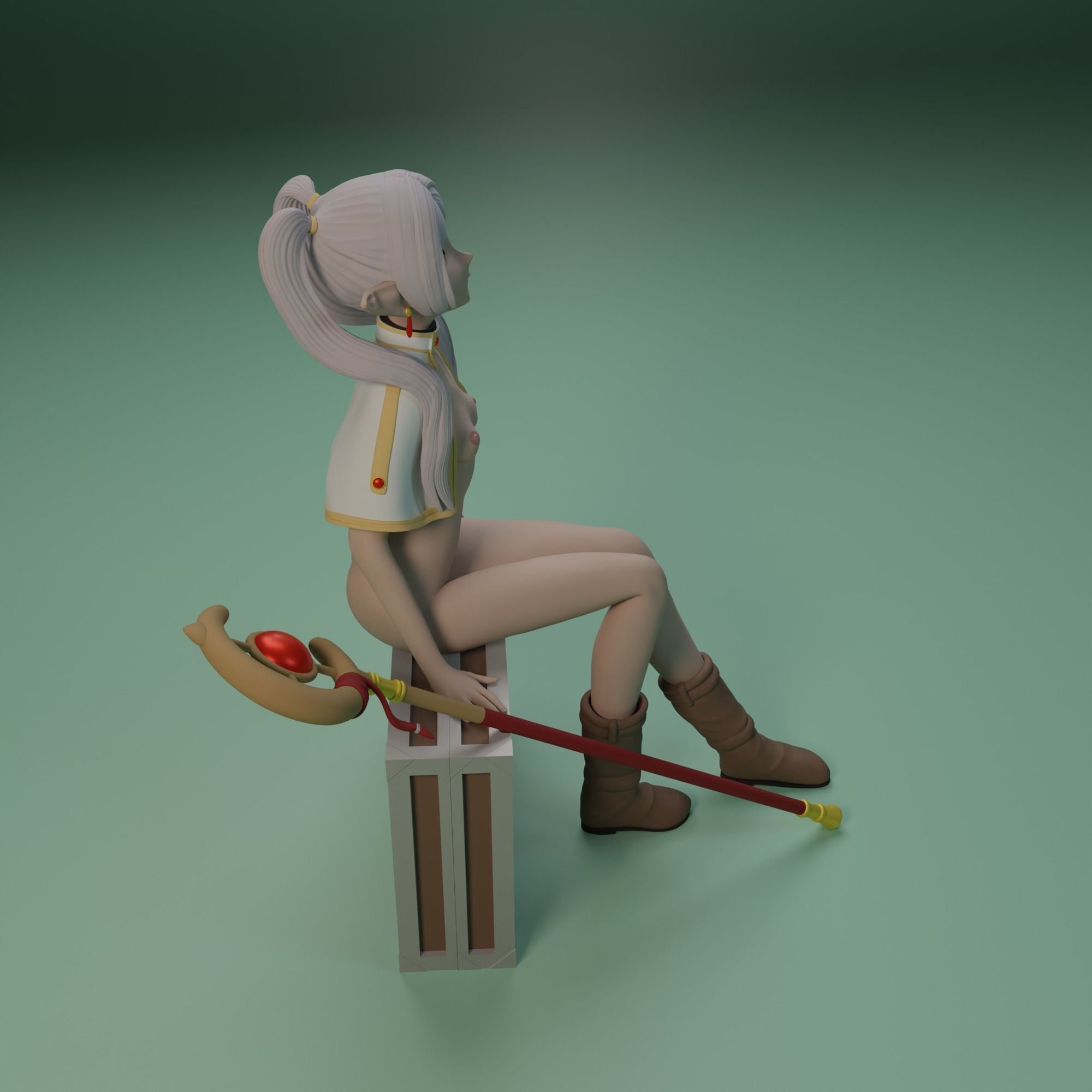 Frieren from BeyoundJourneys end anime 3 versions 3D print model_13