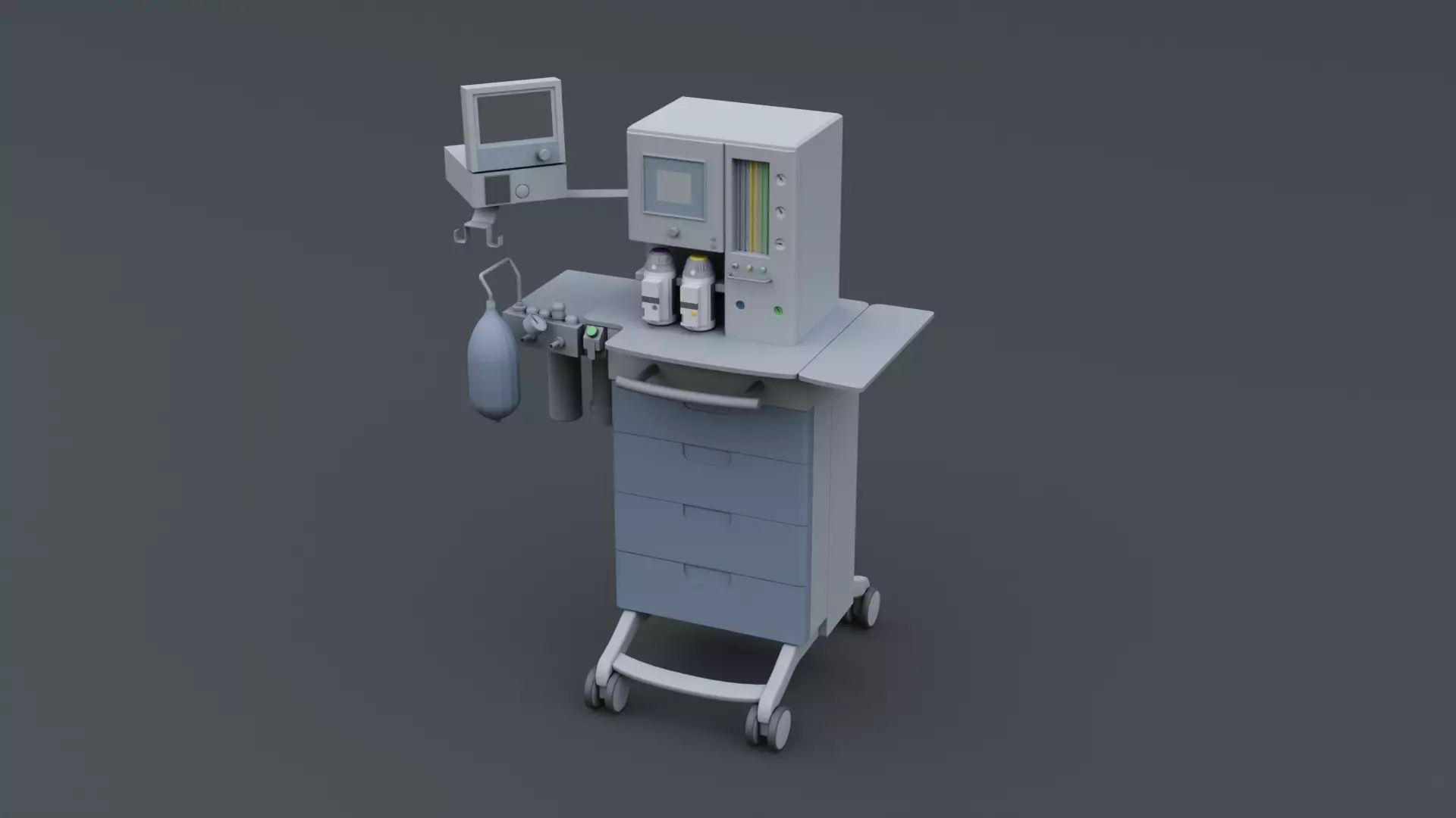 Anesthesia Medical Machine Low-poly 3D model
